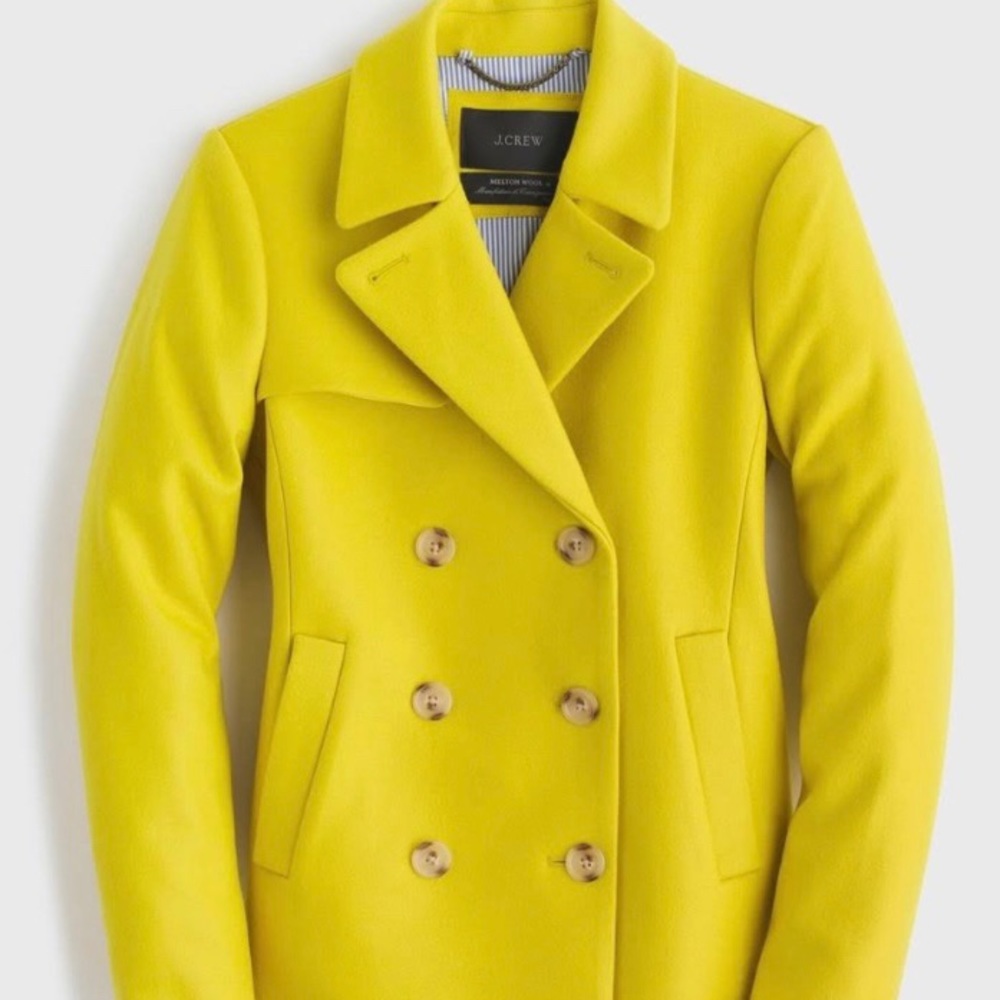J.Crew yellow cotton double-breasted coat